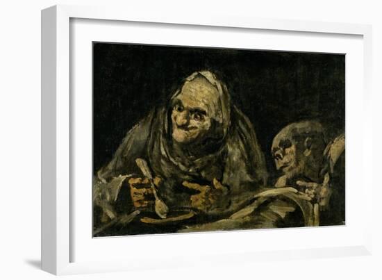 Two Old Men Eating Soup-Francisco de Goya-Framed Giclee Print