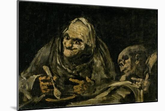 Two Old Men Eating Soup-Francisco de Goya-Mounted Giclee Print