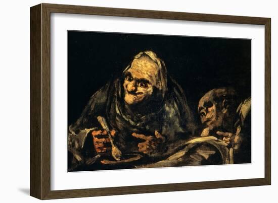 Two Old Men Eating Soup-Francisco de Goya-Framed Giclee Print