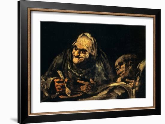 Two Old Men Eating Soup-Francisco de Goya-Framed Giclee Print