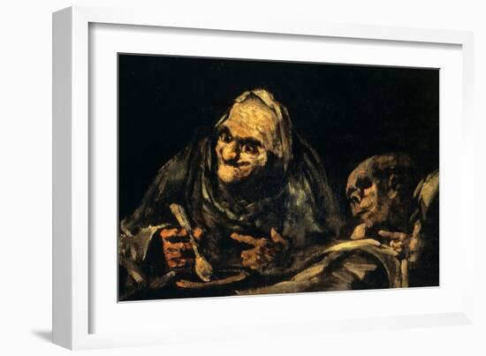 Two Old Men Eating Soup-Francisco de Goya-Framed Giclee Print