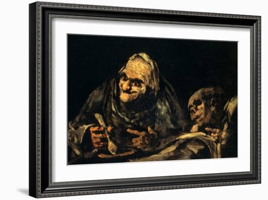 Two Old Men Eating Soup-Francisco de Goya-Framed Giclee Print