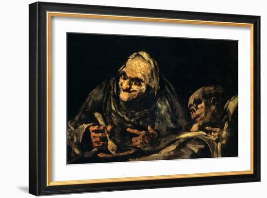 Two Old Men Eating Soup-Francisco de Goya-Framed Giclee Print