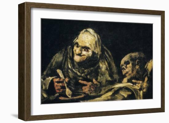 Two Old Men Eating-Francisco de Goya-Framed Art Print