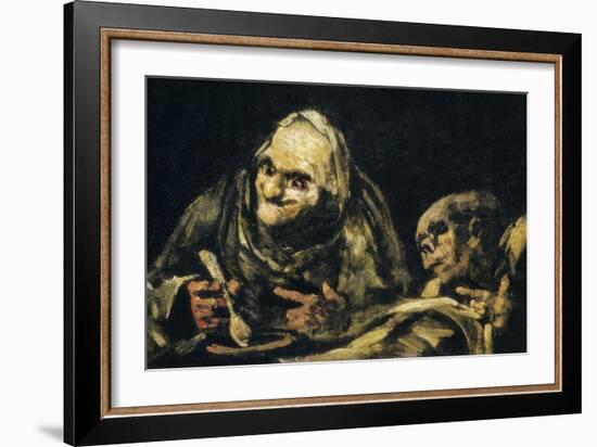 Two Old Men Eating-Francisco de Goya-Framed Art Print