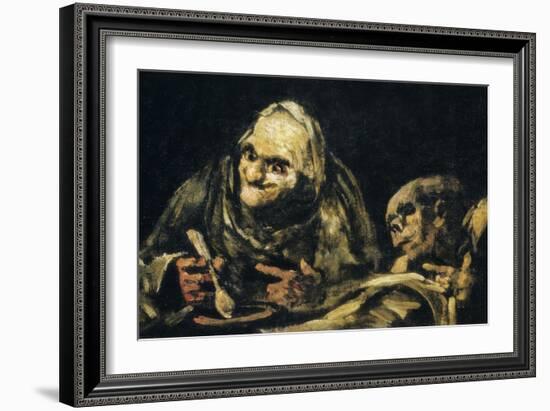 Two Old Men Eating-Francisco de Goya-Framed Art Print