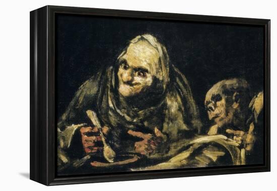 Two Old Men Eating-Francisco de Goya-Framed Stretched Canvas