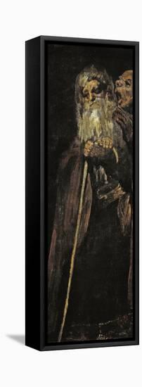 Two Old Men (Two Monk)-Francisco de Goya-Framed Premier Image Canvas