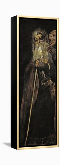 Two Old Men (Two Monk)-Francisco de Goya-Framed Premier Image Canvas