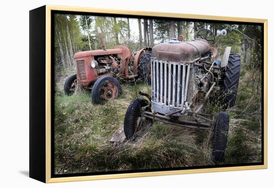 Two Old Rusty Tractor in the Forest-Ollikainen-Framed Premier Image Canvas