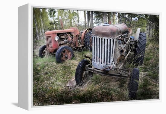 Two Old Rusty Tractor in the Forest-Ollikainen-Framed Premier Image Canvas