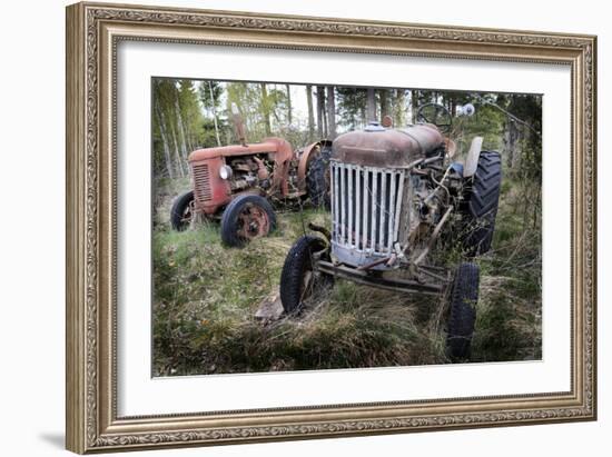 Two Old Rusty Tractor in the Forest-Ollikainen-Framed Photographic Print