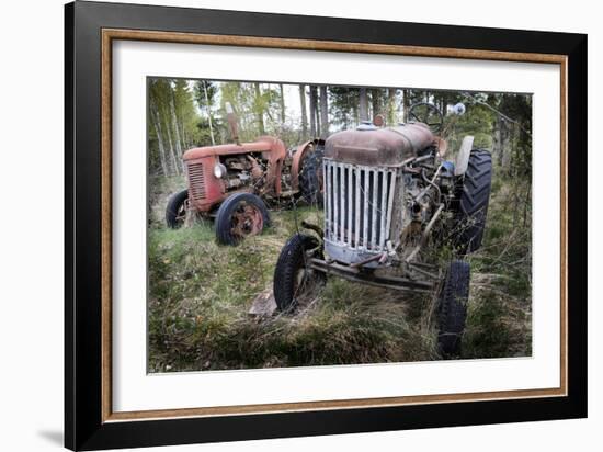 Two Old Rusty Tractor in the Forest-Ollikainen-Framed Photographic Print