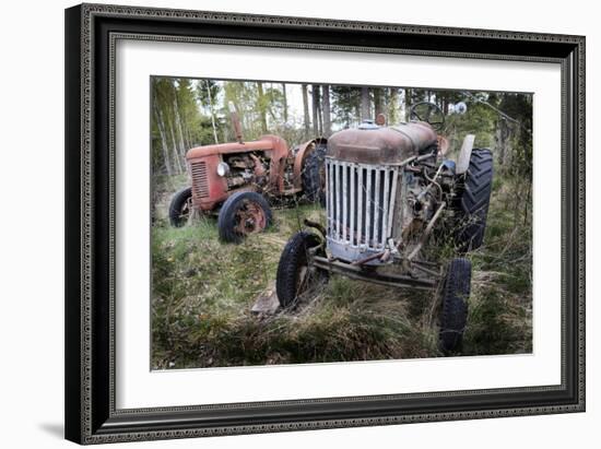 Two Old Rusty Tractor in the Forest-Ollikainen-Framed Photographic Print