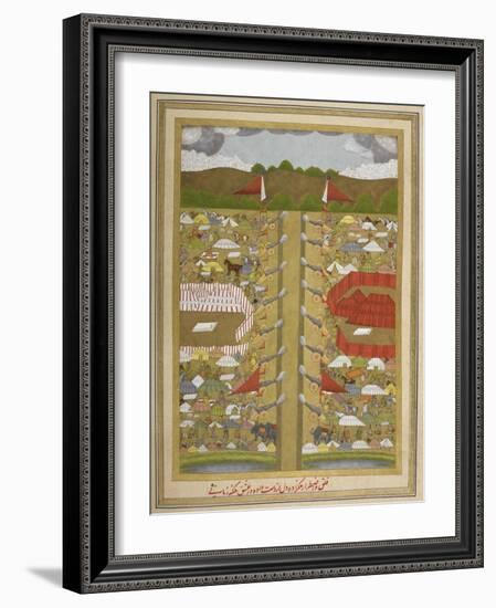 Two Opposing Camps, With Lines Of Cannon-Govardhan-Framed Giclee Print