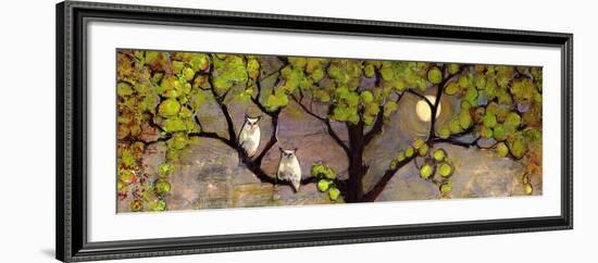 Two Owls in the Moon Light-Blenda Tyvoll-Framed Art Print