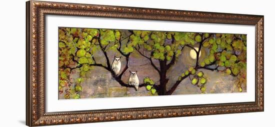 Two Owls in the Moon Light-Blenda Tyvoll-Framed Art Print