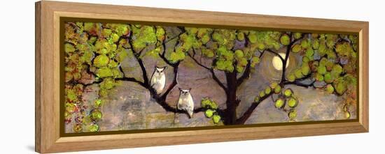 Two Owls in the Moon Light-Blenda Tyvoll-Framed Stretched Canvas