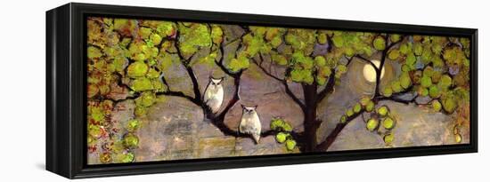 Two Owls in the Moon Light-Blenda Tyvoll-Framed Stretched Canvas