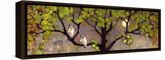 Two Owls in the Moon Light-Blenda Tyvoll-Framed Stretched Canvas