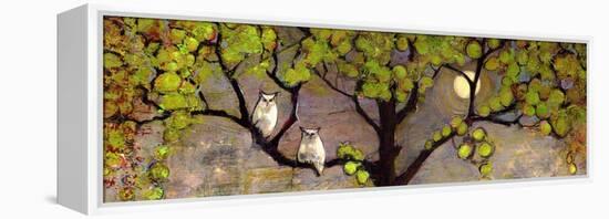 Two Owls in the Moon Light-Blenda Tyvoll-Framed Stretched Canvas