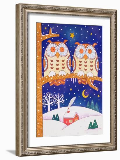 Two Owls on a Branch-Cathy Baxter-Framed Giclee Print