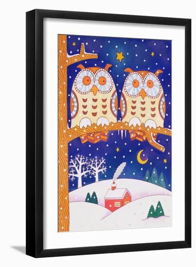 Two Owls on a Branch-Cathy Baxter-Framed Giclee Print