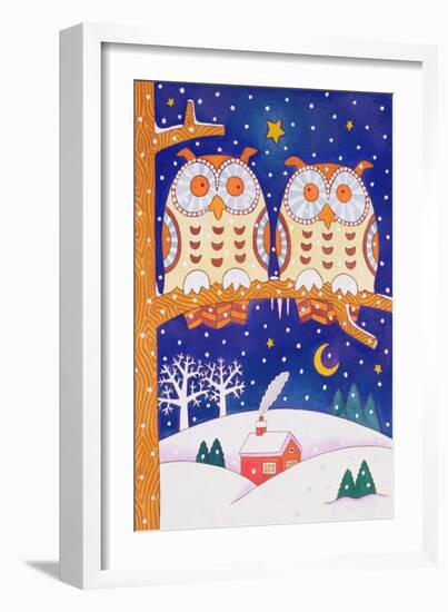 Two Owls on a Branch-Cathy Baxter-Framed Giclee Print