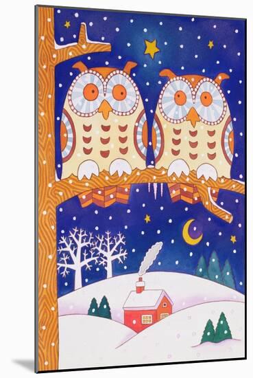 Two Owls on a Branch-Cathy Baxter-Mounted Giclee Print