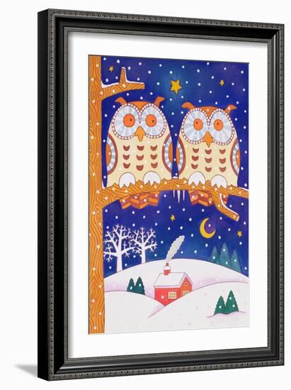 Two Owls on a Branch-Cathy Baxter-Framed Giclee Print