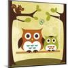 Two Owls on Swing-Nancy Lee-Mounted Art Print