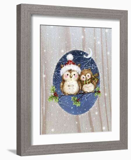 Two Owls-MAKIKO-Framed Giclee Print