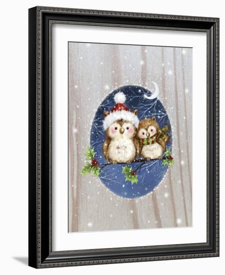 Two Owls-MAKIKO-Framed Giclee Print