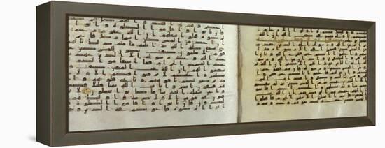 Two Pages of a Koran Manuscript Written in Oriental Kufic Script-null-Framed Premier Image Canvas