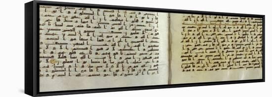 Two Pages of a Koran Manuscript Written in Oriental Kufic Script-null-Framed Premier Image Canvas