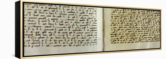 Two Pages of a Koran Manuscript Written in Oriental Kufic Script-null-Framed Premier Image Canvas