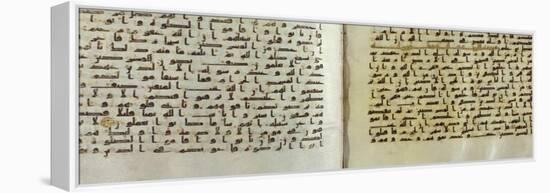 Two Pages of a Koran Manuscript Written in Oriental Kufic Script-null-Framed Premier Image Canvas