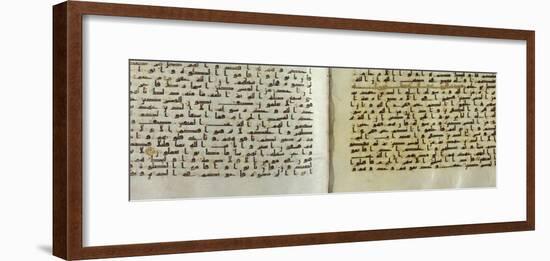 Two Pages of a Koran Manuscript Written in Oriental Kufic Script-null-Framed Giclee Print