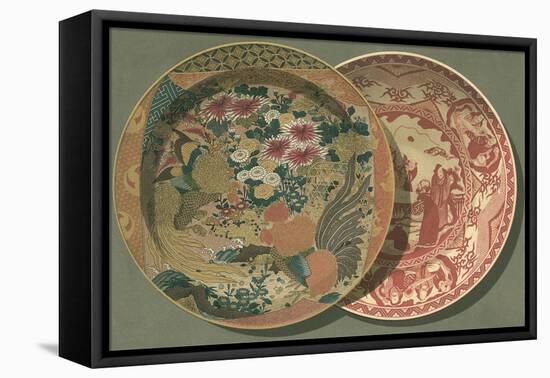 Two Painted Chinese Plates-null-Framed Stretched Canvas