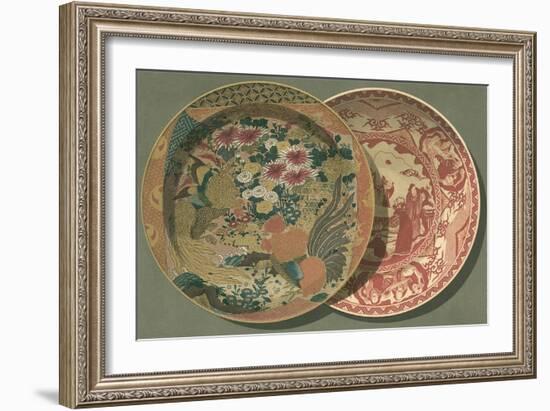 Two Painted Chinese Plates-null-Framed Art Print