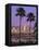 Two Palm Trees with Distant Los Angeles-Joseph Sohm-Framed Premier Image Canvas