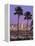 Two Palm Trees with Distant Los Angeles-Joseph Sohm-Framed Premier Image Canvas