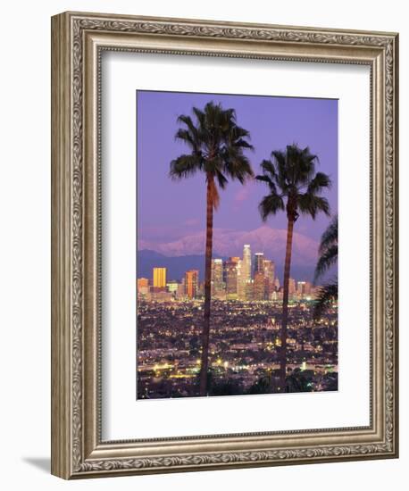 Two Palm Trees with Distant Los Angeles-Joseph Sohm-Framed Photographic Print