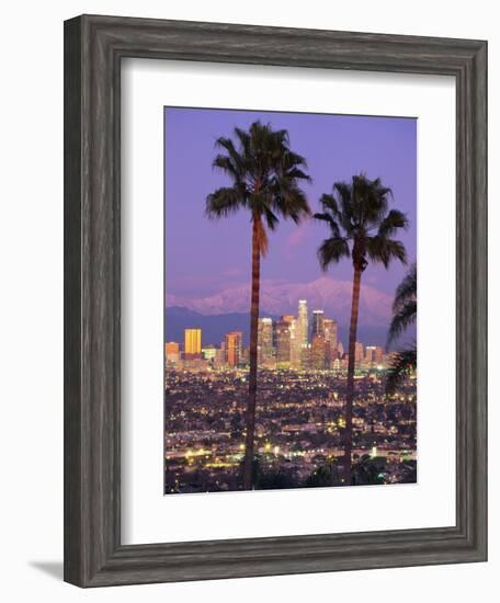 Two Palm Trees with Distant Los Angeles-Joseph Sohm-Framed Photographic Print