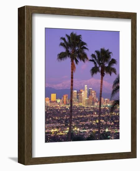 Two Palm Trees with Distant Los Angeles-Joseph Sohm-Framed Photographic Print