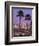 Two Palm Trees with Distant Los Angeles-Joseph Sohm-Framed Photographic Print