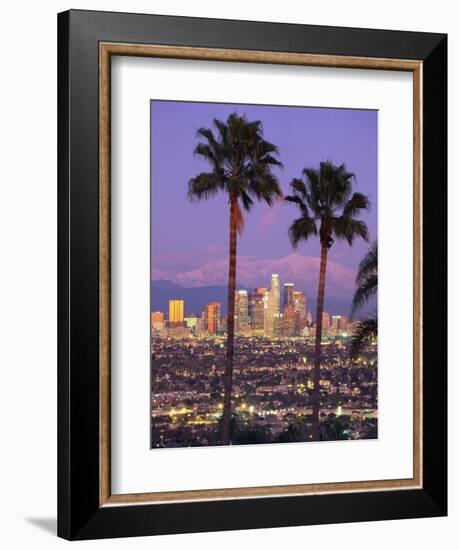 Two Palm Trees with Distant Los Angeles-Joseph Sohm-Framed Photographic Print