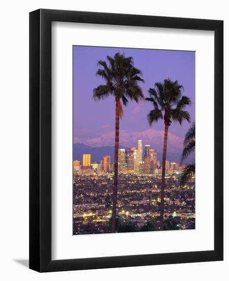 Two Palm Trees with Distant Los Angeles-Joseph Sohm-Framed Photographic Print