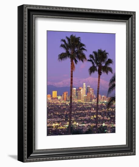 Two Palm Trees with Distant Los Angeles-Joseph Sohm-Framed Photographic Print