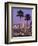 Two Palm Trees with Distant Los Angeles-Joseph Sohm-Framed Photographic Print